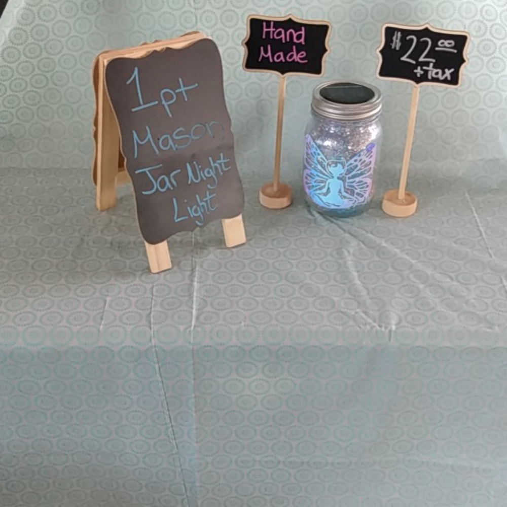 1 pint Mason Jar Night Light with lights